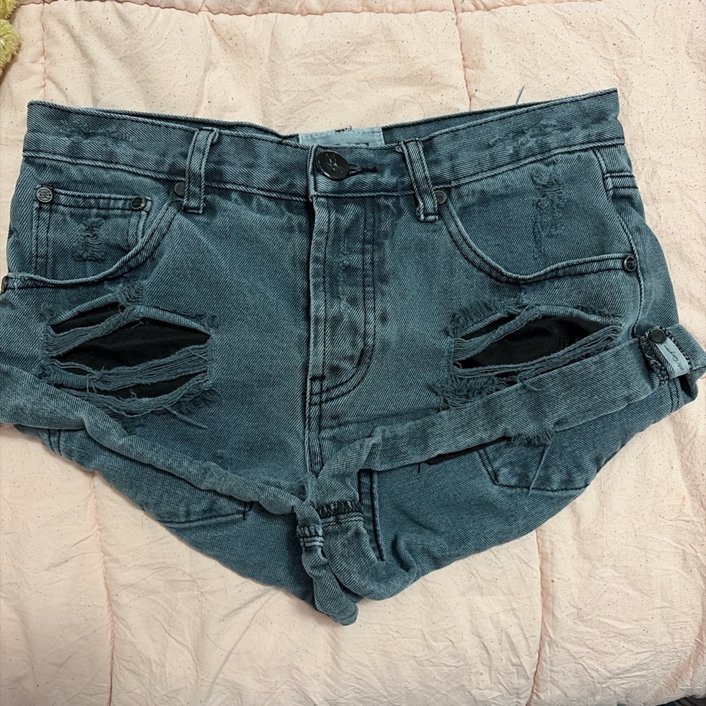 One Teaspoon Dark Blue Jean Shorts
